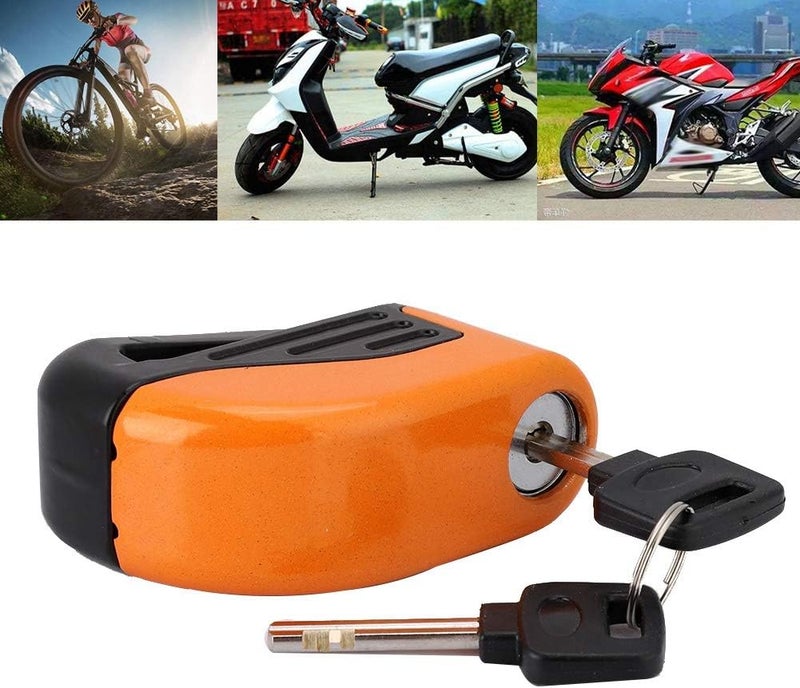 woobles Anti-theft Disc Brake Lock 100dB Security Alarming System for Motorcycle, Scooter, Bicycle(Orange) - Image 3